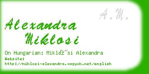 alexandra miklosi business card